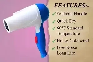 HAIR DRYER FOR WOMEN, FOLDABLE 1000 W PROFESSIONAL HAIR DRYER FOR MEN, 2 SPEED CONTROL NV-1290 (MULTI COLOR)-thumb1