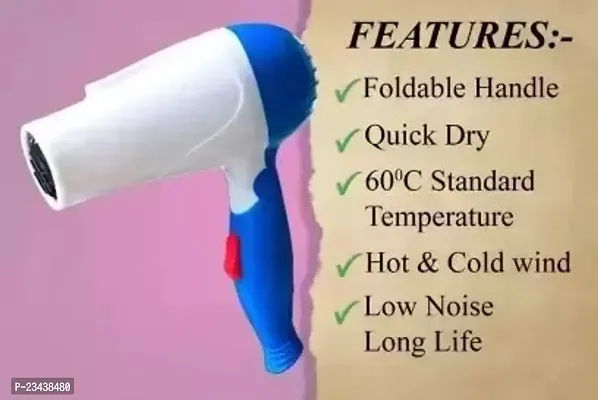 HAIR DRYER FOR WOMEN, FOLDABLE 1000 W PROFESSIONAL HAIR DRYER FOR MEN, 2 SPEED CONTROL NV-1290 (MULTI COLOR)-thumb2