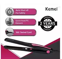 KEMEI Original KM-328 Hair Straightener (Black) Best 1 Hair Straightener | hair straightening machine, Beauty Set of Professional Hair Straightener Hair Straightener and Hair Curler with Ceramic Plate-thumb1