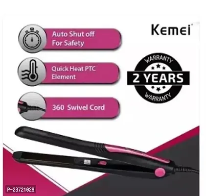 KEMEI Original KM-328 Hair Straightener (Black) Best 1 Hair Straightener | hair straightening machine, Beauty Set of Professional Hair Straightener Hair Straightener and Hair Curler with Ceramic Plate-thumb2