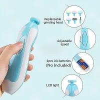 Baby Nail Trimmer Electric, Safe Baby Nail File, Baby Nail Clippers with Light and 6 Grinding Pads for Newborn Infant Toddler or Adults-thumb2