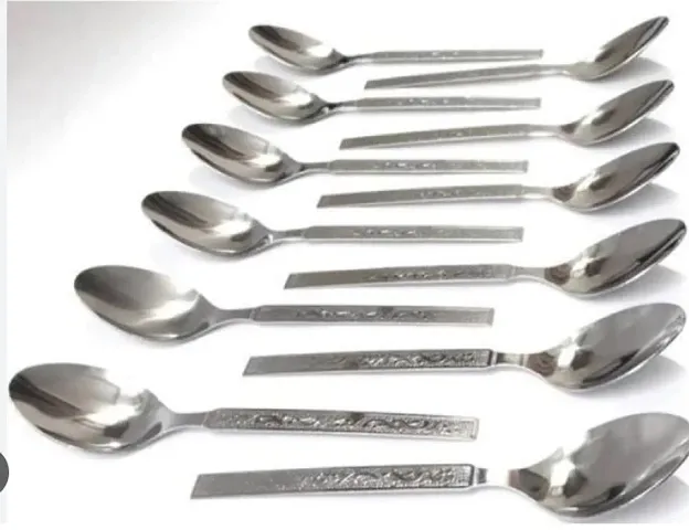 This spoons set contains 12 steel spoons,