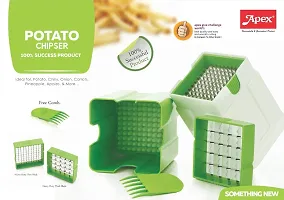 APEX KITCHENWARE ARTICLES Plastic Potato Chipser (Green)-thumb1