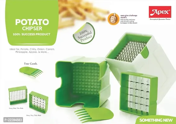 APEX KITCHENWARE ARTICLES Plastic Potato Chipser (Green)-thumb2