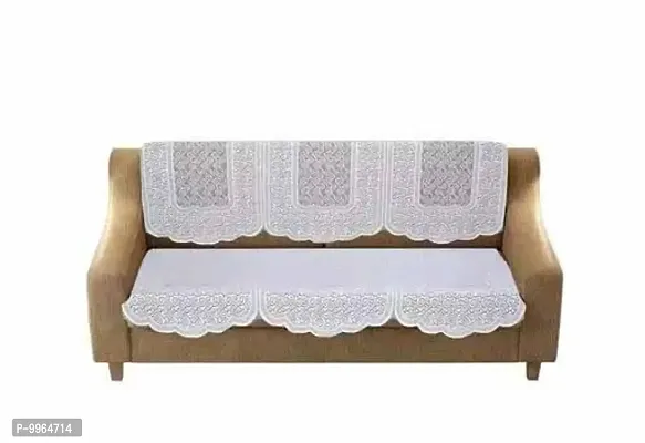 Sofa cover set 5 seater Slip Resistant set of 10 pieces 5 seater sofa cover for 3+1+1 sofa - White colour10PCS/KUNDAL/JAAL-thumb3