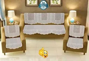 Sofa cover set 5 seater Slip Resistant set of 10 pieces 5 seater sofa cover for 3+1+1 sofa - White colour10PCS/KUNDAL/JAAL-thumb1