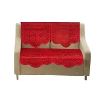 Castle Decor( Pack of 14 ) Cotton Sofa Cover Set - Maroon-thumb2