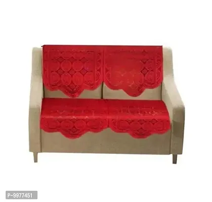 Castle Decor( Pack of 14 ) Cotton Sofa Cover Set - Maroon-thumb3