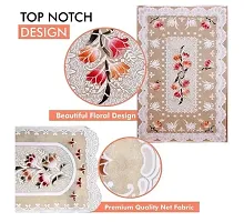 Flower Design Cotton Floral 5 Seater Sofa Cover Set|6 Pieces Arms Cover|1 Center Table Cover|Pack of 17, Multicolor-thumb2