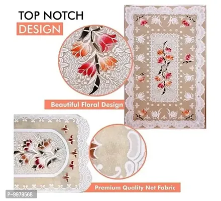 Flower Design Cotton Floral 5 Seater Sofa Cover Set|6 Pieces Arms Cover|1 Center Table Cover|Pack of 17, Multicolor-thumb3