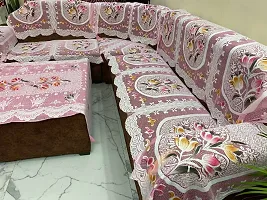 STANDARD SOFA COVER 16PCS+CTC/PINK/TULIP SOFA COVER WITH CENTRAL TABLE COVER-thumb1