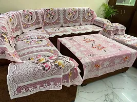 STANDARD SOFA COVER 20PCS+CTC/PINK/TULIP COVER AND WITH CENTRAL TABLE COVER-thumb1