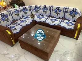 Premium sofa cover for l shape sofa cover 7 seater sofa cover customizable sofa cover for living room flower design corner sofa cover blue Daisy design for luxury sofa 14 pieces sofa-thumb2