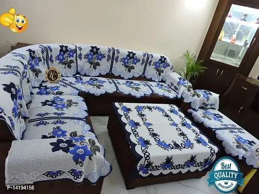 Premium sofa cover for l shape sofa cover 7 or 9 seater sofa cover with chester cover with arms combined cover customisable sofa cover for living room flower design corner sofa cover-thumb0
