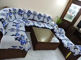 Premium sofa cover for l shape sofa cover 7 or 9 seater sofa cover with chester cover with arms combined cover customisable sofa cover for living room flower design corner sofa cover-thumb1