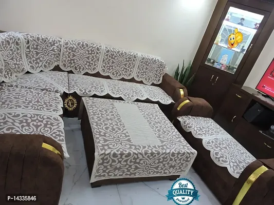 Best L shape net sofa cover 7 seater Sofa cover + centre table cover