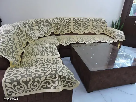 Buy Kedar Corporation Standard Premium Sofa Cover For L Shape Sofa Cover 7 Seater Sofa Cover Customisable Sofa Cover For Living Room Flower Design Corner Sofa Cover Golden Design For Luxury Sofa
