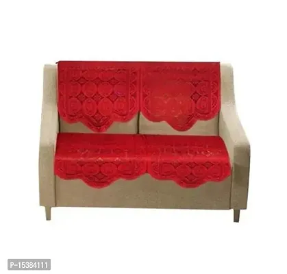 Floral Design L shape net sofa cover 7 seater Sofa cover for L shape sofa 7 seater sofa cover Set of 14 pieces- Maroon COLOUR-thumb3