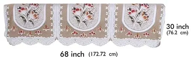 Designer Flower Net Sofa Cotton cover- 7 seater   sofa cover  Set of 14 - BEIGE  Colour-thumb2