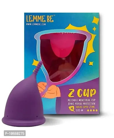 Lemme Be Reusable Menstrual Cup for Women | Ultra Soft, Odour and Rash Free, No Leakage, Protection for Up to 6-8 Hours, FDA Approved | 100% Medical Grade SiliconeLemme Be Z cup-thumb0
