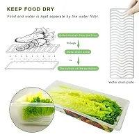 ROYAL LOOK Fridge Storage Boxes with Removable Drain Plate and for Fish, Meat - 1500 ml Plastic Fridge Container  (White)( Pack Of 4)-thumb1