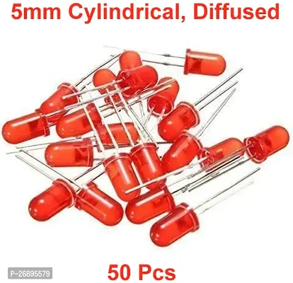 ELPH 5mm Diffused, Cylindrical LEDs Red Pieces 50 Electronic Components Electronic Hobby Kit ()