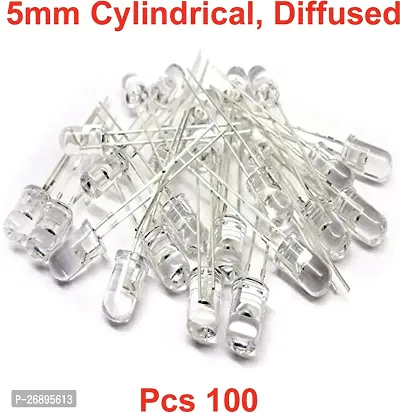 ELPH 5mm Diffused, Cylindrical LEDs WHITE Pieces 100 Electronic Components Electronic Hobby Kit ()