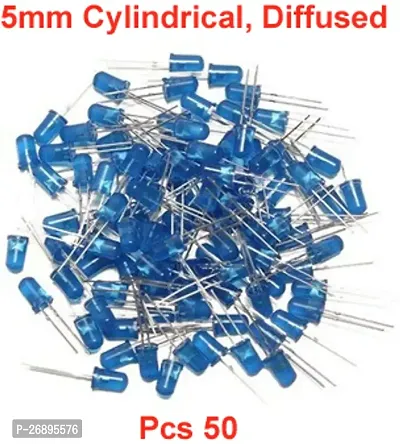 ELPH 5mm Diffused, Cylindrical LEDs BLUE Pieces 50 Electronic Components Electronic Hobby Kit ()-thumb0