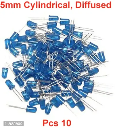 ELPH 5mm Diffused, Cylindrical LEDs BLUE Pieces 10 Electronic Components Electronic Hobby Kit ()