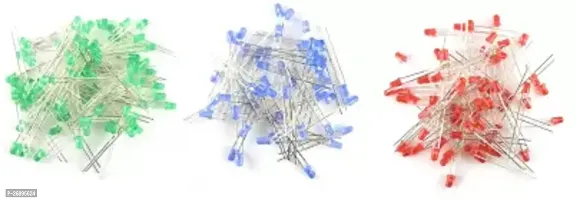 ELPH Combo of 3mm LED Red_Blue_Green, Pieces 25 each (Total 100) Electronic Components Electronic Hobby Kit ()-thumb0