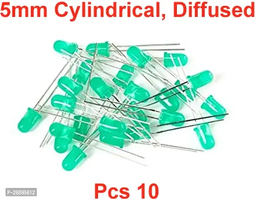 ELPH 5mm Diffused, Cylindrical LEDs GREEN Pieces 10 Electronic Components Electronic Hobby Kit ()