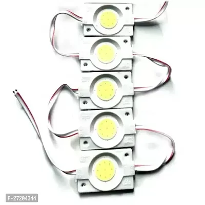 5 Pcs White 12V DC Coin LED Interior Exterior Light for Car, Bike, Van Light