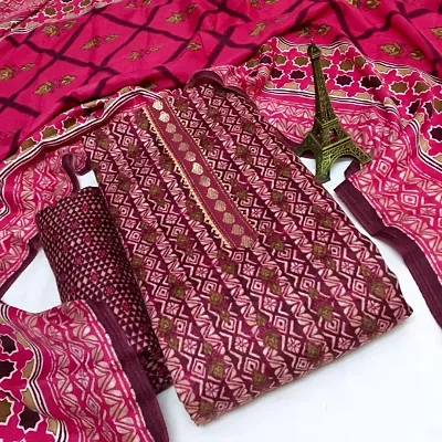 Stylish Pashmina Digital Printed Dress Material with Dupatta