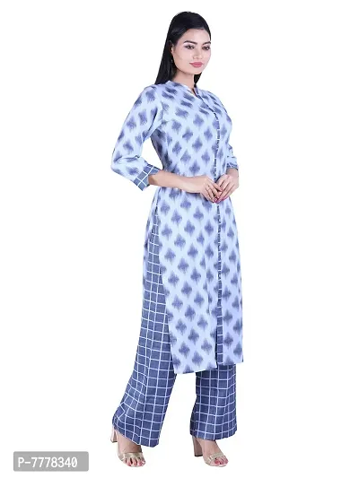 HRIDAY FASHION Women's Rayon Straight Casual/Ethnic Wear Kurta with Plazzo | Salwar Suit Set (2017)-thumb3