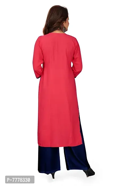 HRIDAY FASHION Women's Rayon Straight Casual/Office Wear Kurta (HF07)-thumb5