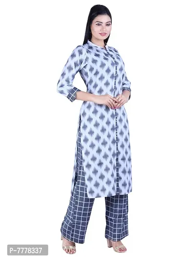 HRIDAY FASHION Women's Rayon Straight Casual/Ethnic Wear Kurta with Plazzo | Salwar Suit Set (2017)-thumb3