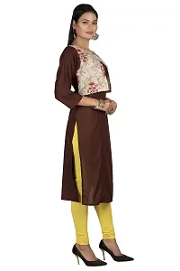 HRIDAY FASHION Women's Rayon Straight Maternity Feeding Kurti with Zippers-thumb3