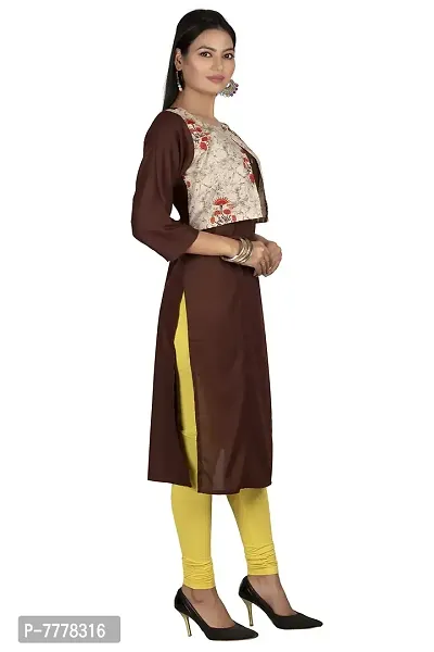 HRIDAY FASHION Women's Rayon Straight Maternity Feeding Kurti with Zippers-thumb4