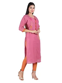 HRIDAY FASHION Women's Chandheri Silk Straight Casual/Ethnic Wear Kurti (2015)-thumb2