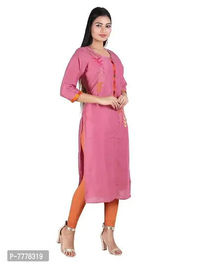 HRIDAY FASHION Women's Chandheri Silk Straight Casual/Ethnic Wear Kurti (2015)-thumb3