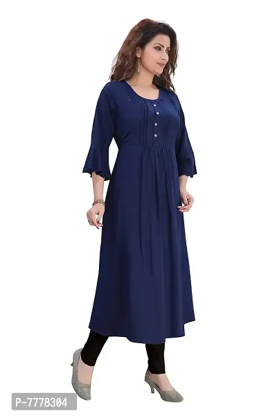 Hriday Fashion Women's Rayon Anarkali Maternity Nursing Breast Feeding Kurti with Zippers For PRE and Post Pregnancy (JC44)-thumb5