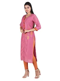 HRIDAY FASHION Women's Chandheri Silk Straight Casual/Ethnic Wear Kurti (2015)-thumb1