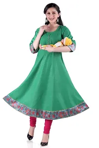 HRIDAY FASHION Women's Cotton Anarkali Maternity Feeding Kurti with Zippers (HF30)-thumb1