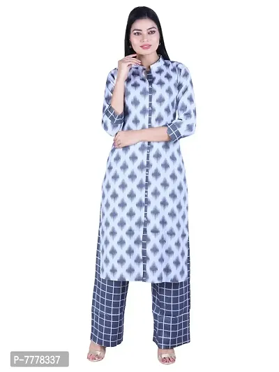 HRIDAY FASHION Women's Rayon Straight Casual/Ethnic Wear Kurta with Plazzo | Salwar Suit Set (2017)-thumb0