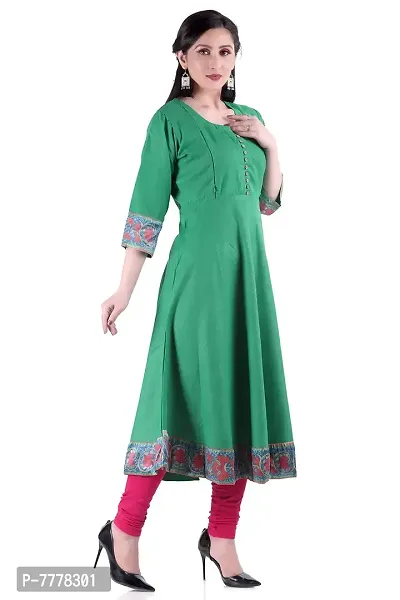 HRIDAY FASHION Women's Cotton Anarkali Maternity Feeding Kurti with Zippers (HF30)-thumb4