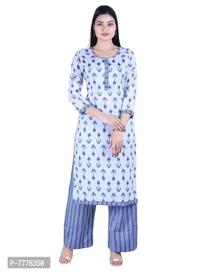 HRIDAY FASHION Women's Rayon Straight Casual/Ethnic Wear Kurta with Plazzo | Salwar Suit Set (2018)-thumb0