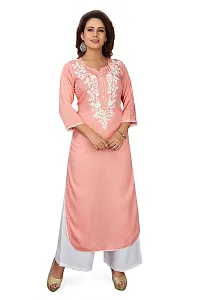 HRIDAY FASHION Women's Rayon Straight Embroidery Kurta (HF03)-thumb2