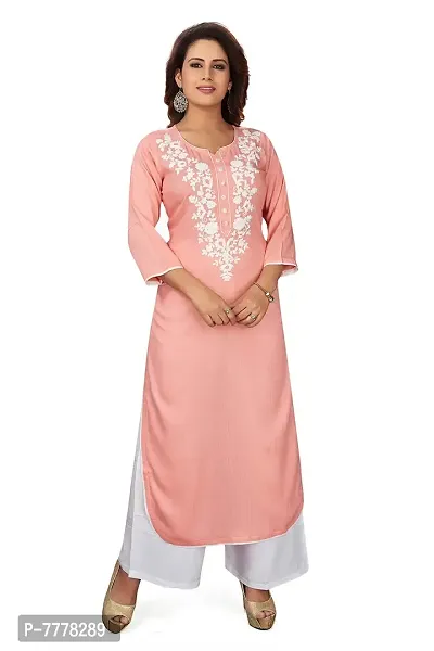 HRIDAY FASHION Women's Rayon Straight Embroidery Kurta (HF03)-thumb3