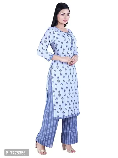 HRIDAY FASHION Women's Rayon Straight Casual/Ethnic Wear Kurta with Plazzo | Salwar Suit Set (2018)-thumb3
