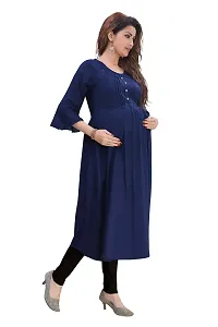 Hriday Fashion Women's Rayon Anarkali Maternity Nursing Breast Feeding Kurti with Zippers For PRE and Post Pregnancy (JC44)-thumb2